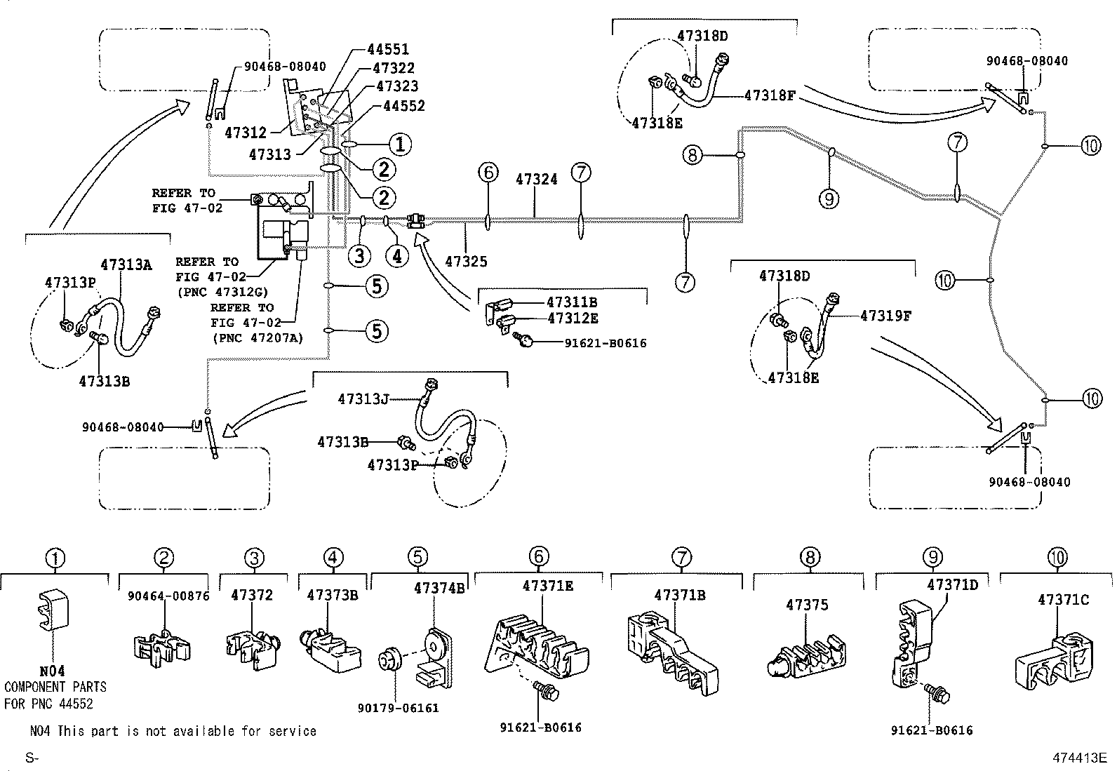 47311-30680 TUBE, FRONT BRAKE, NO.1 product image