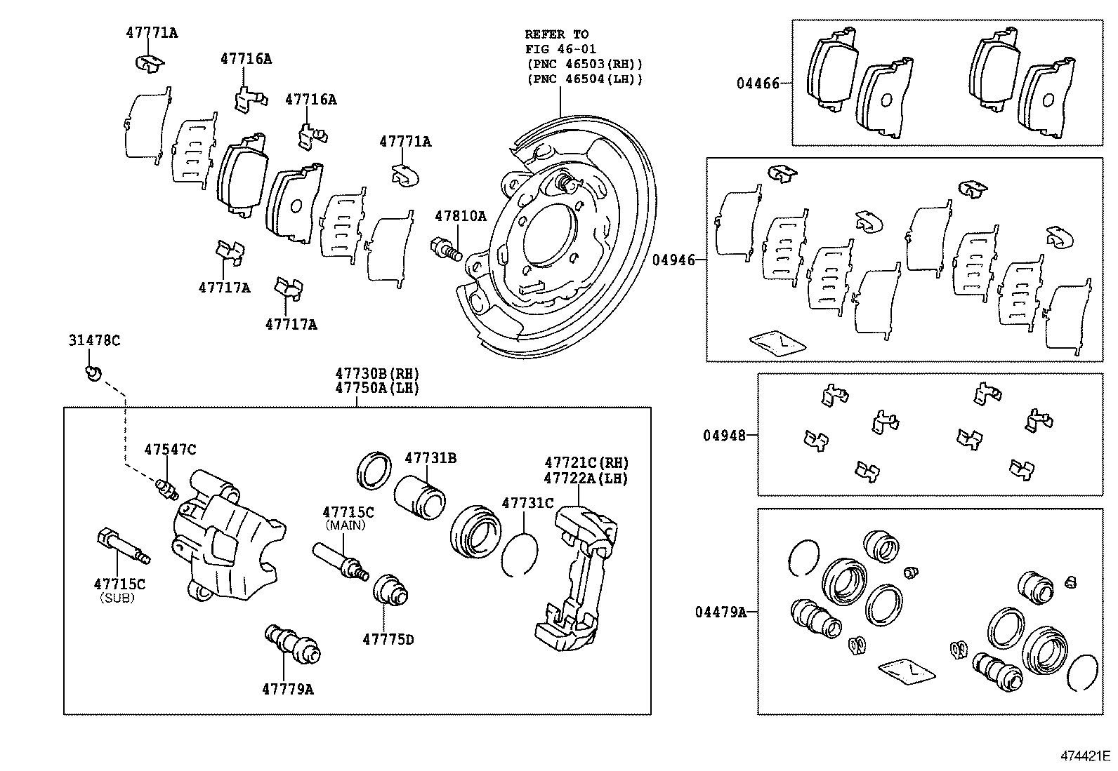 04479-21041 CYLINDER KIT, DISC BRAKE, REAR product image
