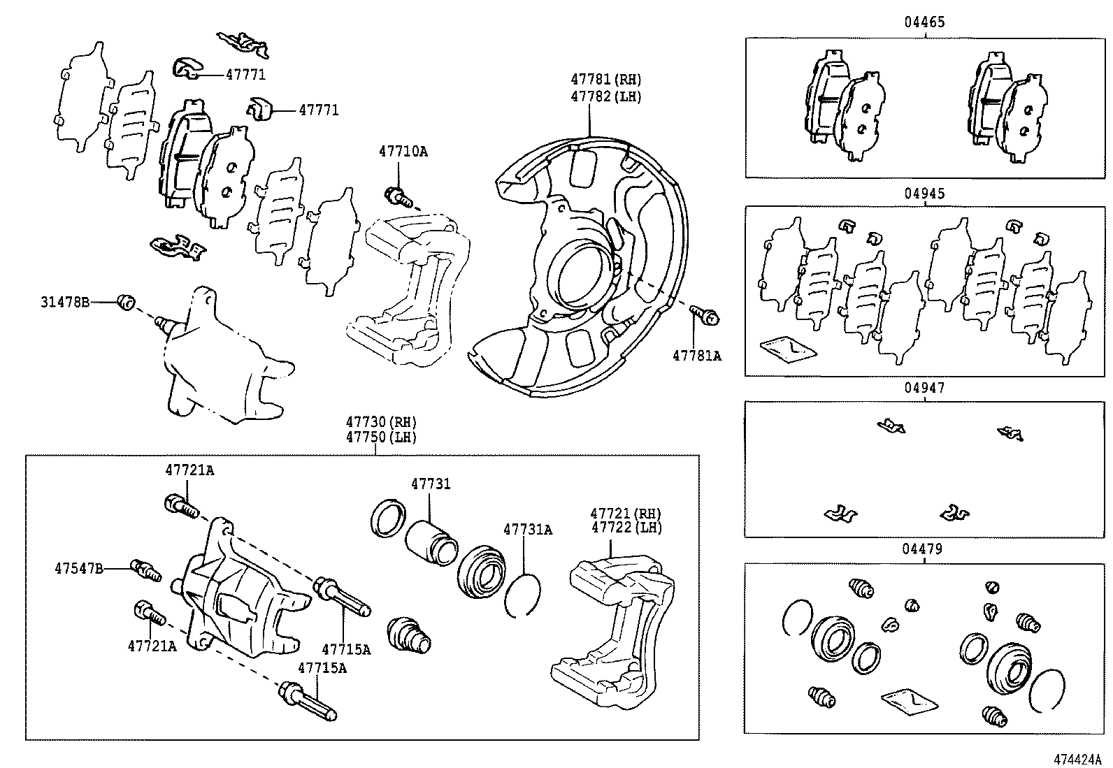 04478-02140 CYLINDER KIT, DISC BRAKE, FRONT product image