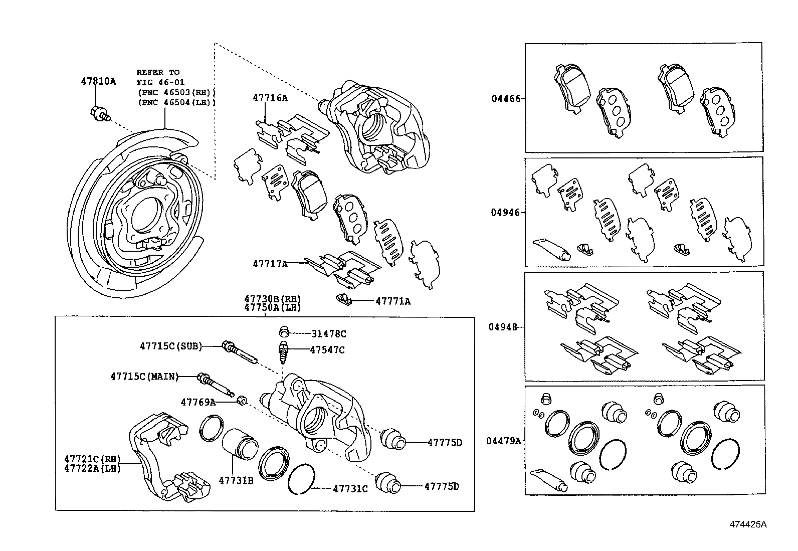 04479-06280 CYLINDER KIT, DISC BRAKE, REAR product image