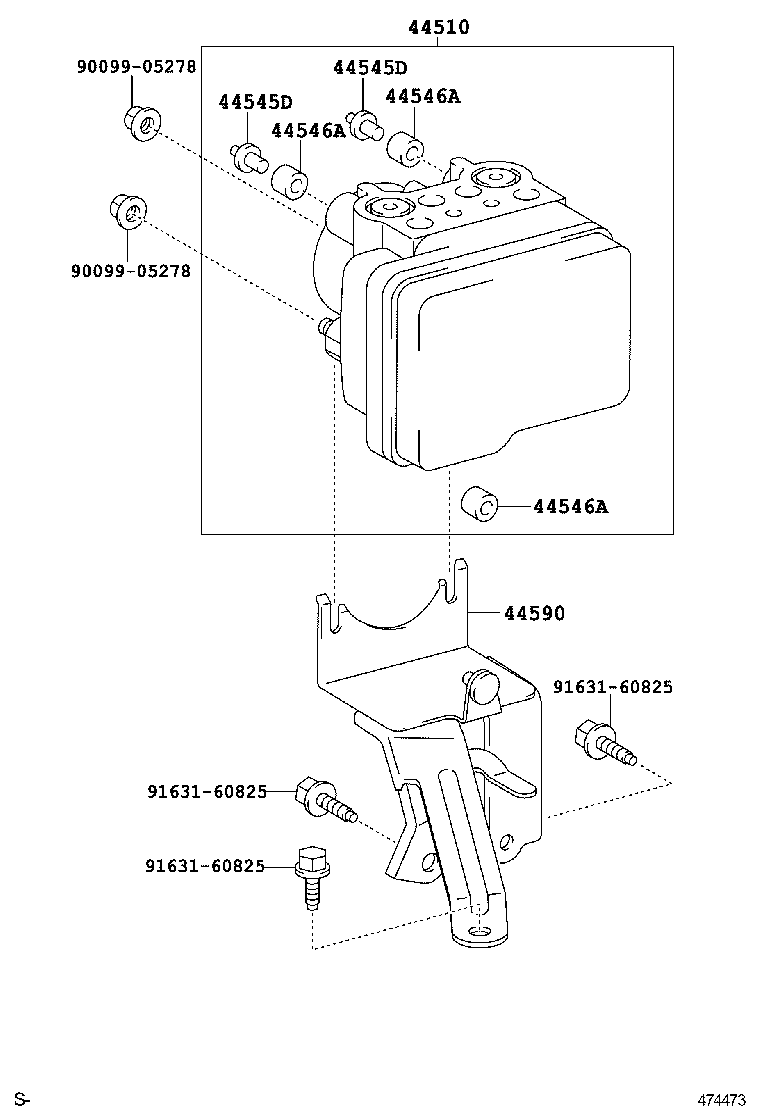 44590-52161 BRACKET ASSY, BRAKE ACTUATOR product image