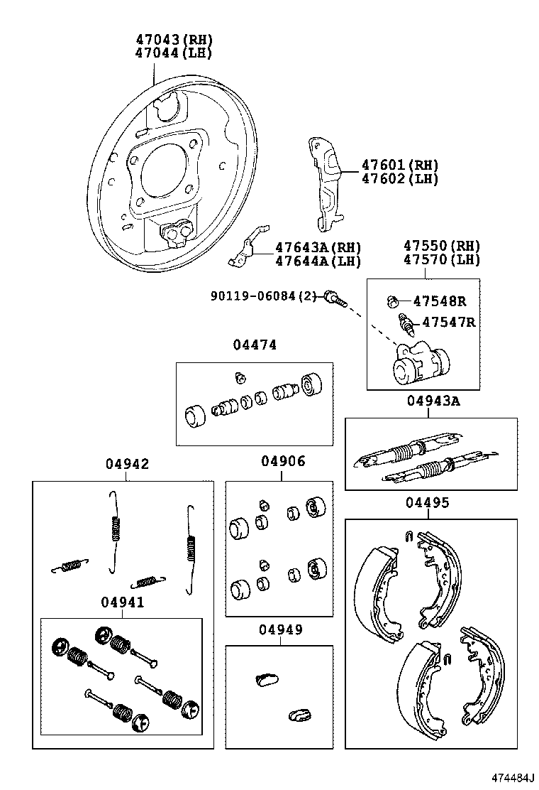 04942-52050 SPRING KIT, REAR BRAKE product image