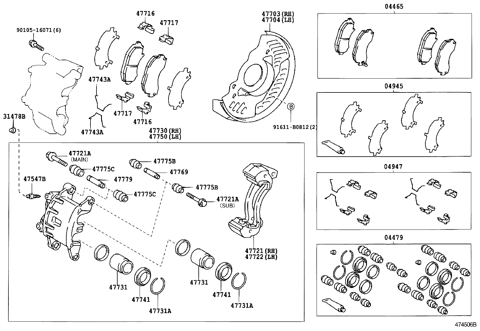 04479-37260 CYLINDER KIT, DISC BRAKE, FRONT product image