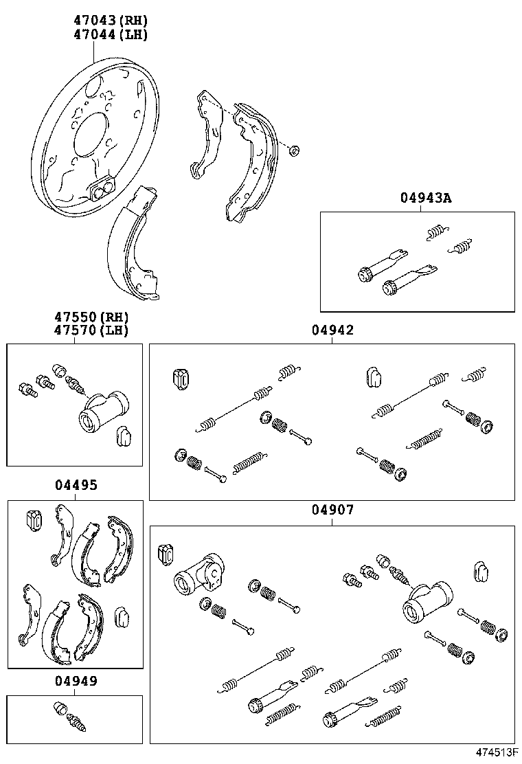 04942-0D010 SPRING KIT, REAR BRAKE product image