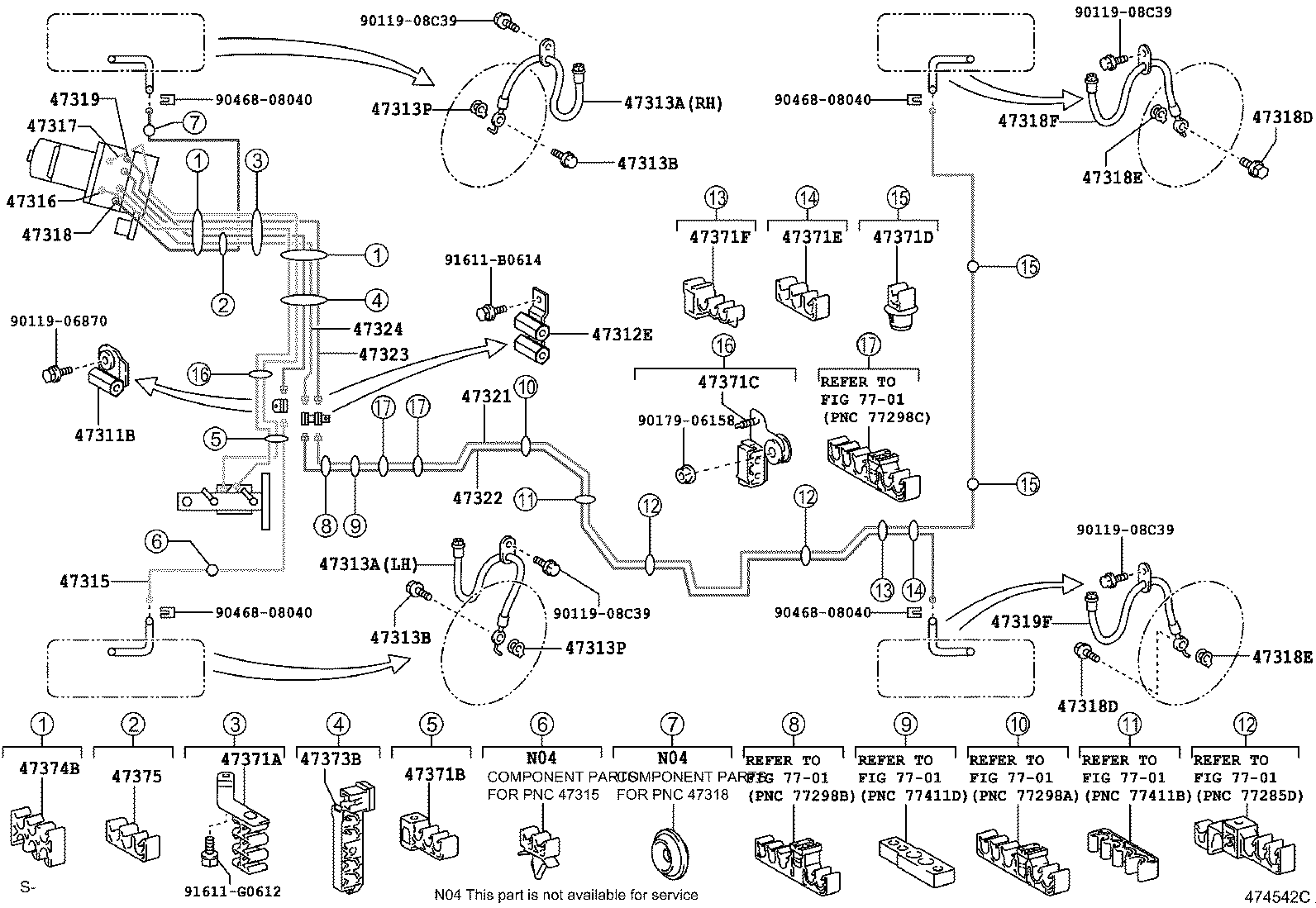 47315-48110 TUBE, FRONT BRAKE, NO.5 product image