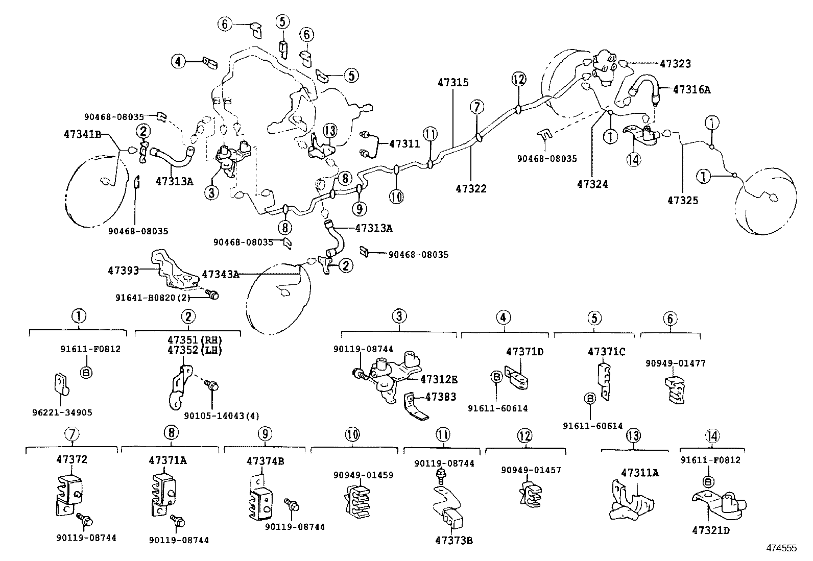 47321-35650 TUBE, REAR BRAKE, NO.1 product image