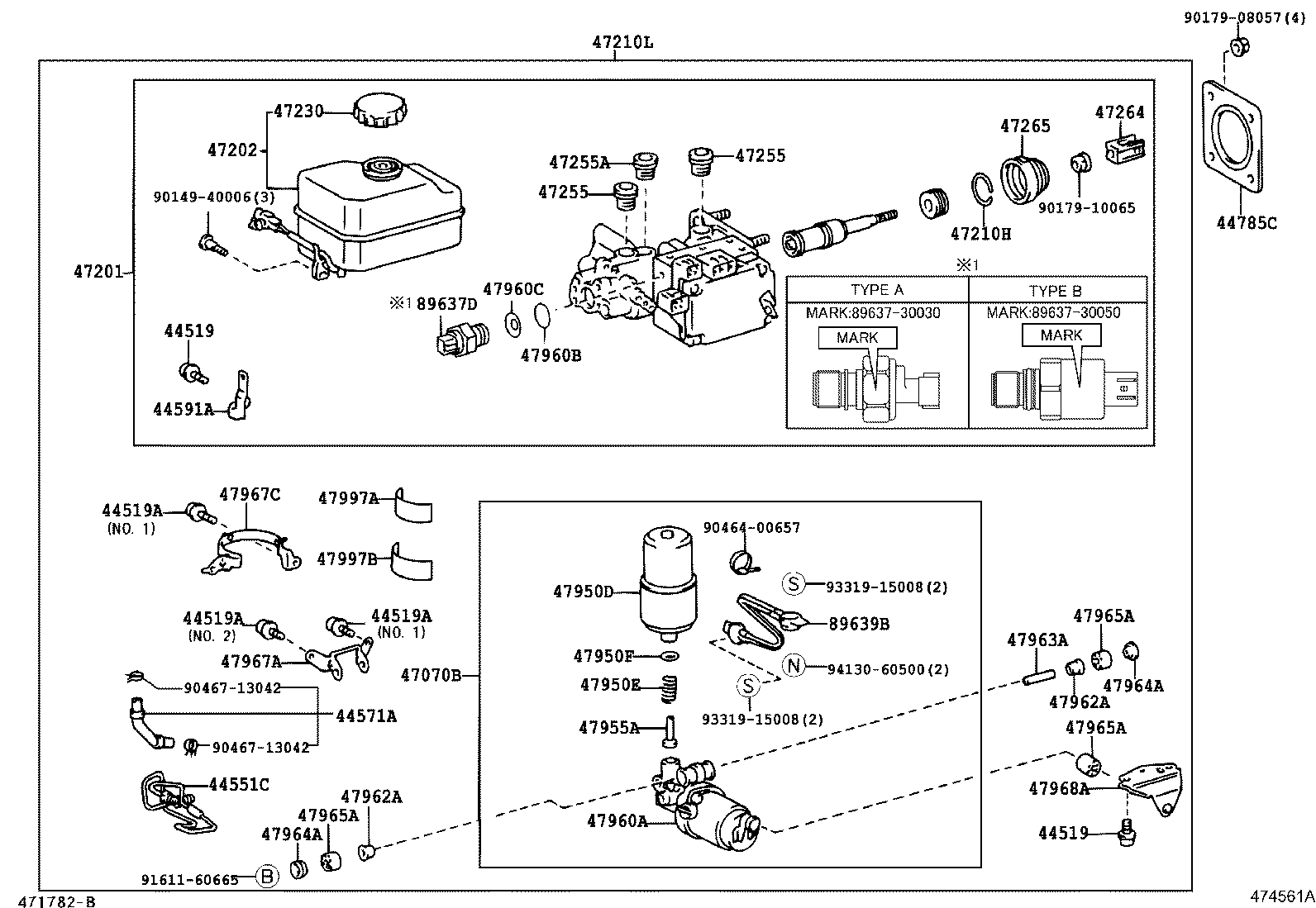 Toyota 47050-60010 BRAKE BOOSTER ASSY, W/MASTER CYLINDER