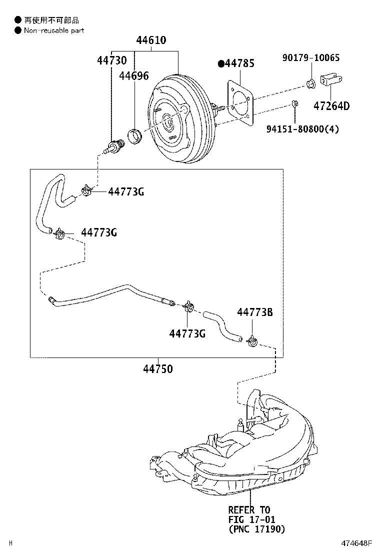 44750-30A40 HOSE ASSY, VACUUM product image