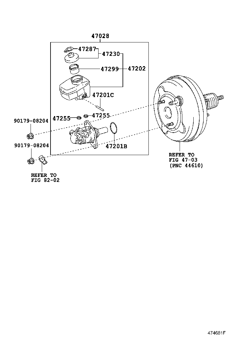47028-30010 CYLINDER SUB-ASSY, BRAKE MASTER W/PLATE product image
