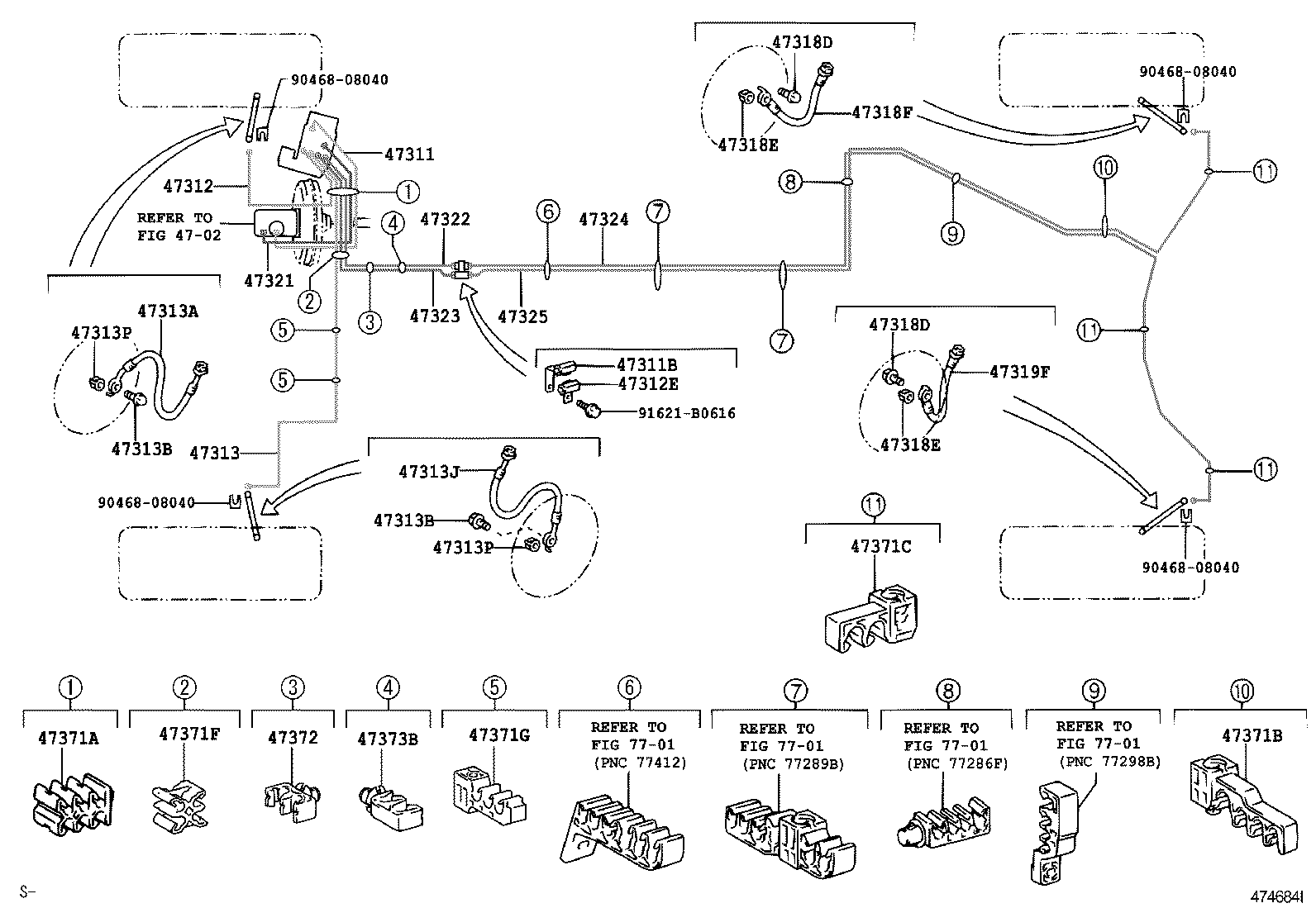 47311-53170 TUBE, FRONT BRAKE, NO.1 product image