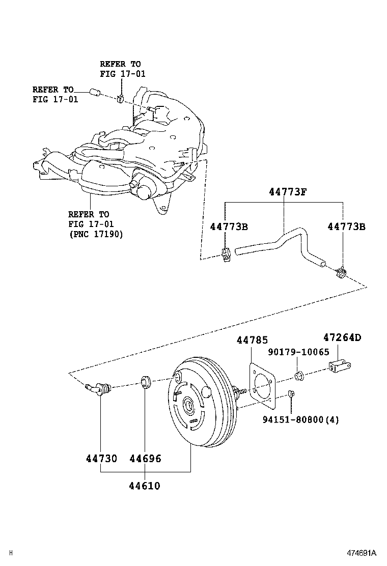 Toyota 44610-53281 BOOSTER ASSY, BRAKE