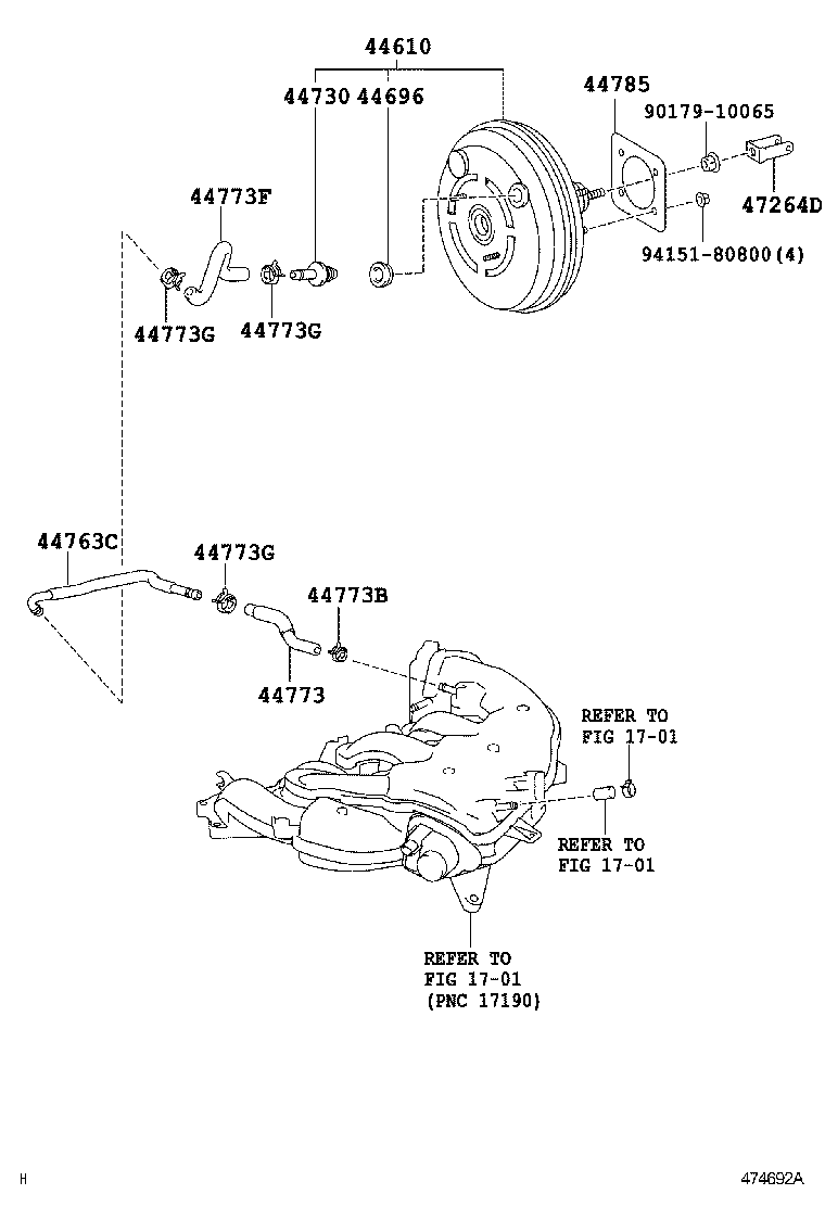 44750-53130 HOSE, VACUUM, NO.2 product image