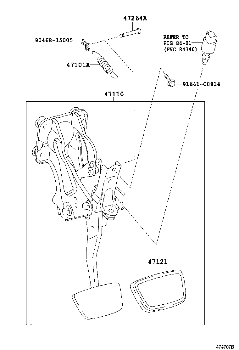 47110-53201 SUPPORT ASSY, BRAKE PEDAL product image