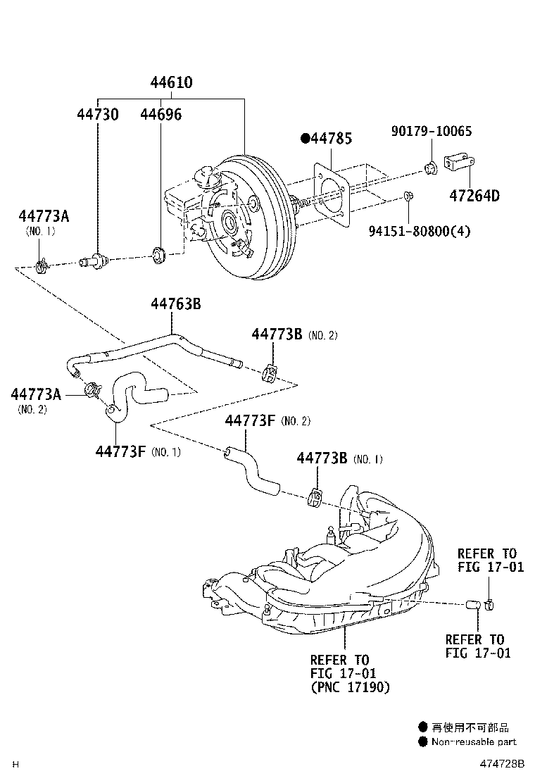 44773-30560 HOSE, UNION TO CHECK VALVE product image