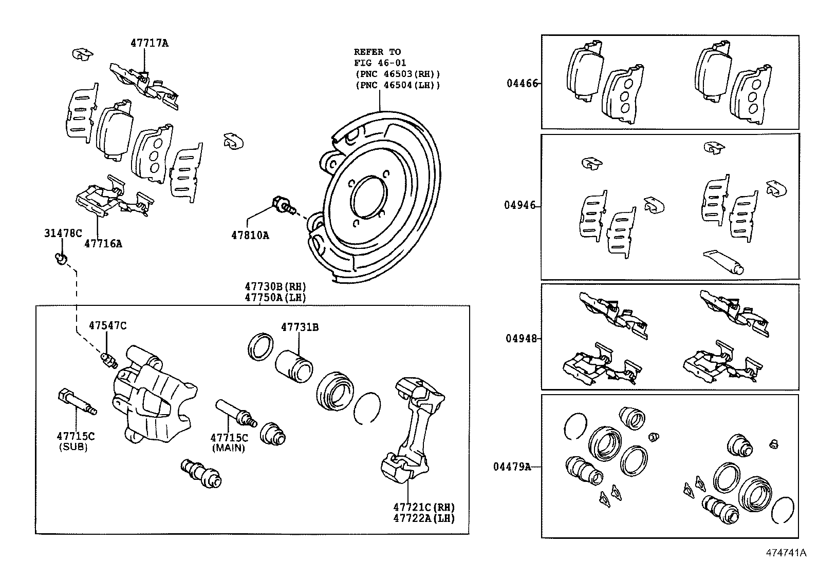04479-33270 CYLINDER KIT, DISC BRAKE, REAR product image