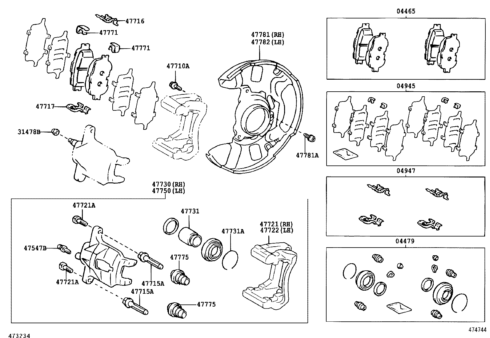 04465-12581 PAD KIT, DISC BRAKE, FRONT product image