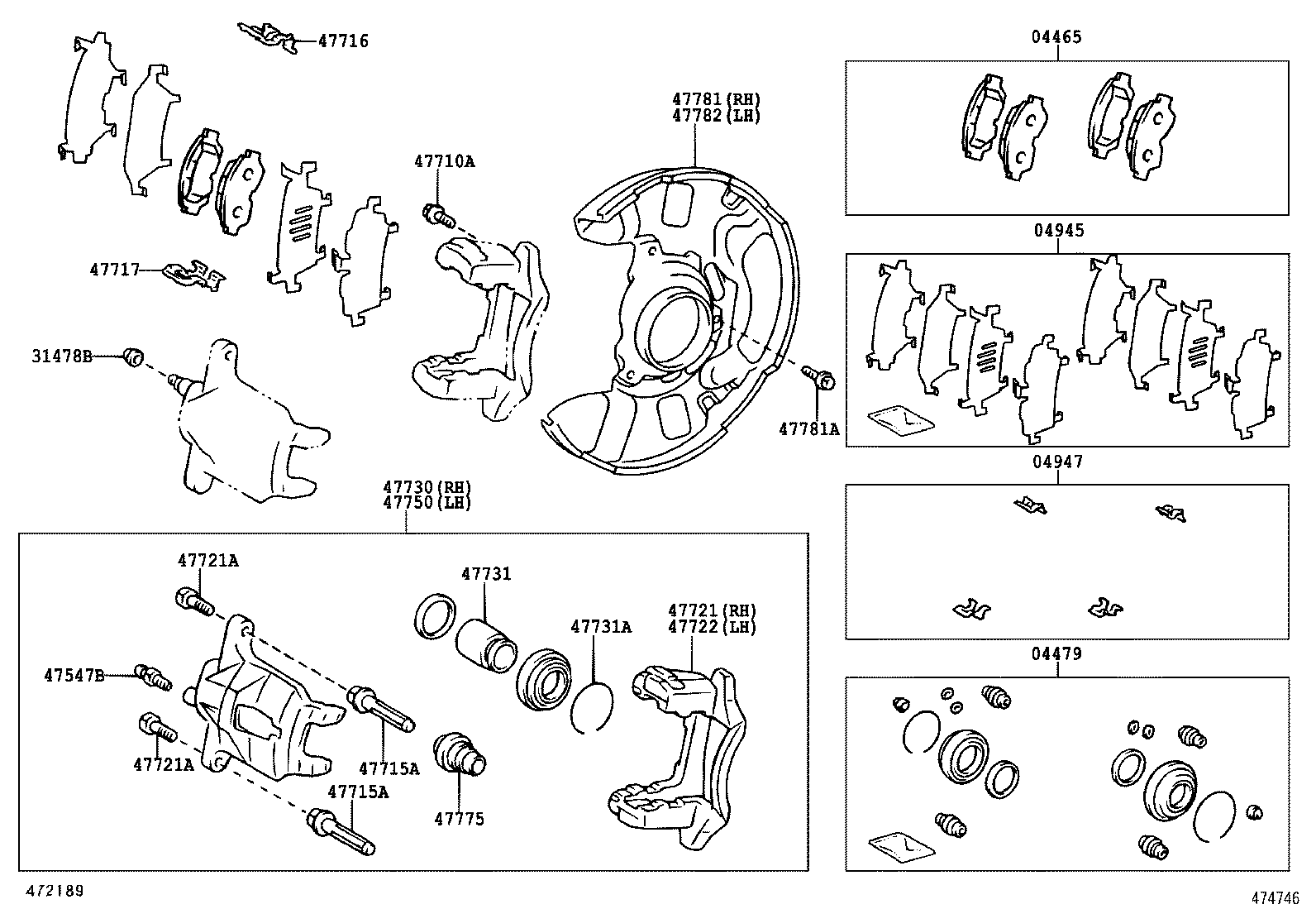 04465-12581 PAD KIT, DISC BRAKE, FRONT product image