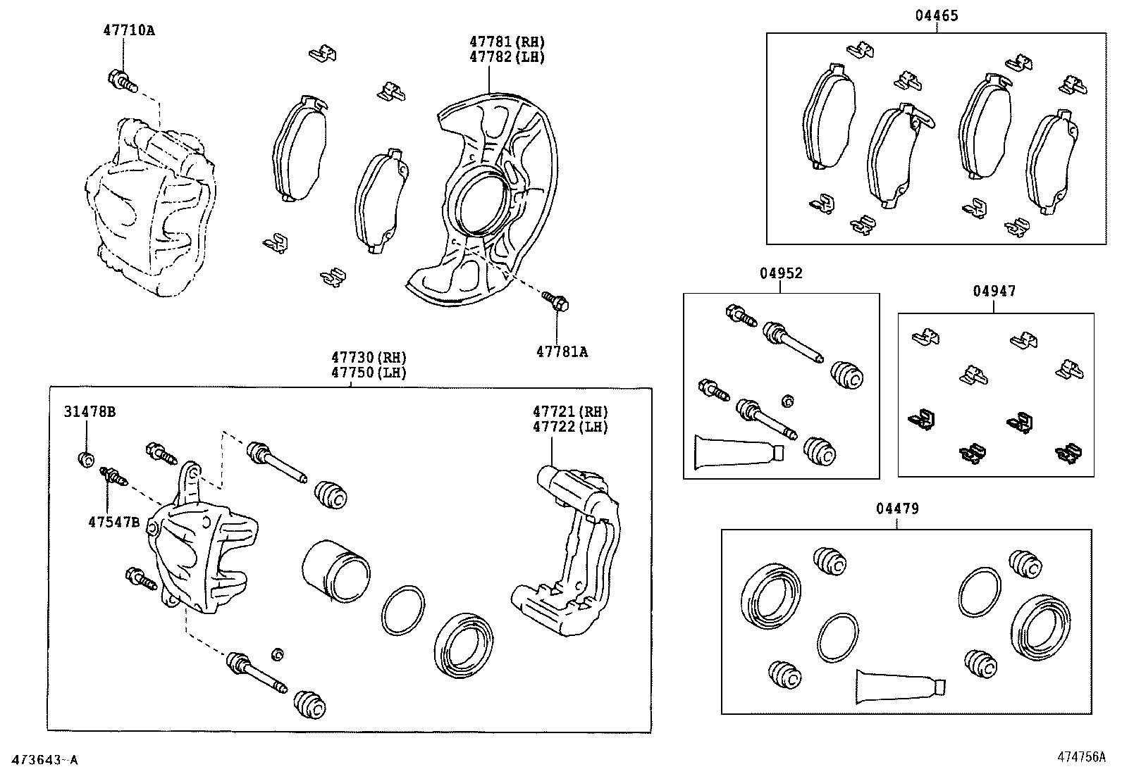 47730-05050 CYLINDER ASSY, FRONT DISC BRAKE, RH product image