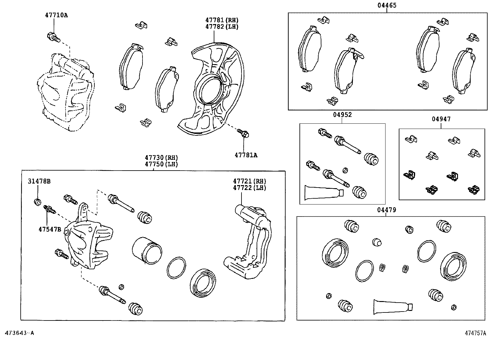 47730-05050 CYLINDER ASSY, FRONT DISC BRAKE, RH product image