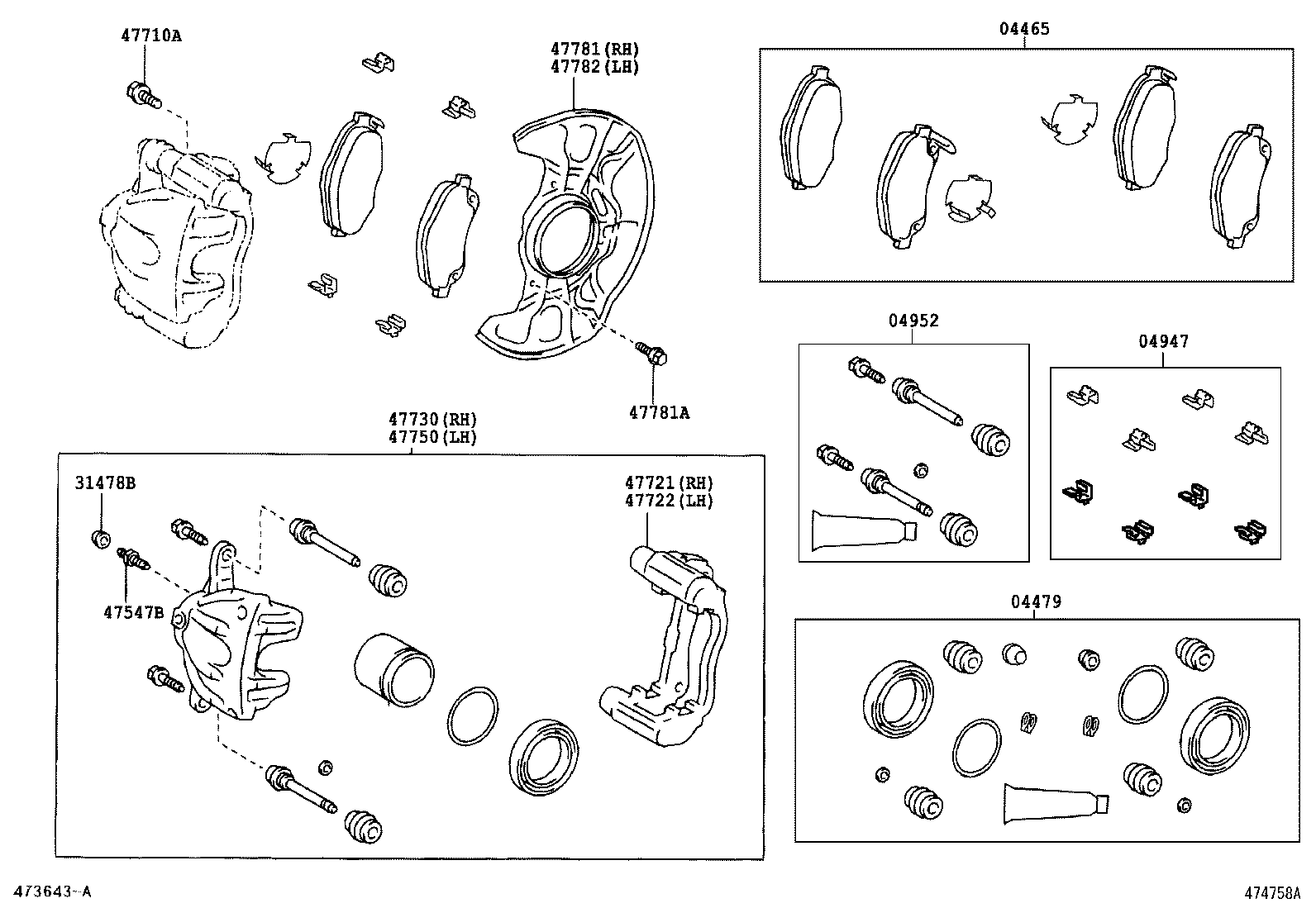 47730-05050 CYLINDER ASSY, FRONT DISC BRAKE, RH product image