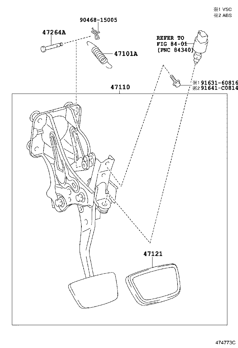 47110-0P021 SUPPORT ASSY, BRAKE PEDAL product image