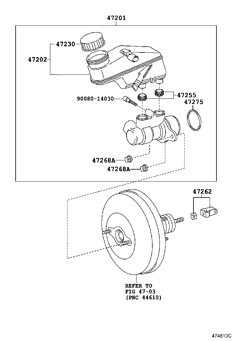 Toyota 47230-0D060 CAP ASSY, BRAKE MASTER CYLINDER RESERVOIR FILLER