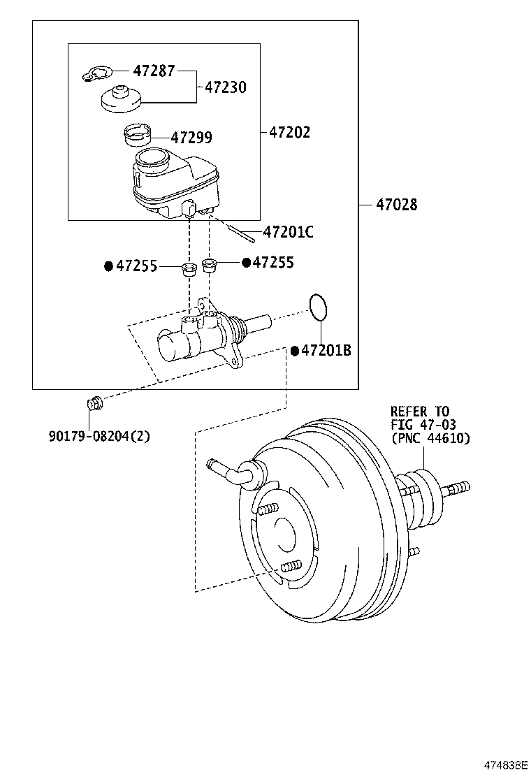 Toyota 47201-42340 CYLINDER SUB-ASSY, BRAKE MASTER W/PLATE