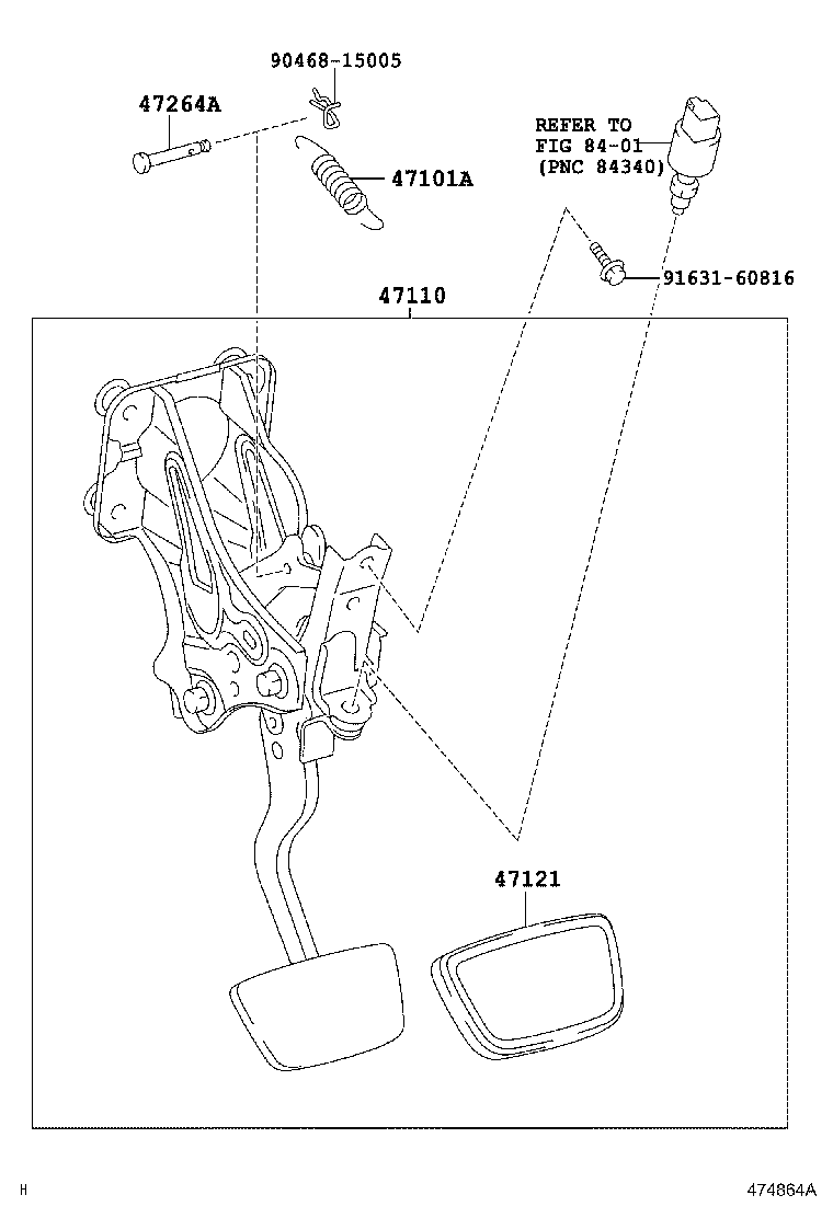 47110-0N021 SUPPORT ASSY, BRAKE PEDAL product image