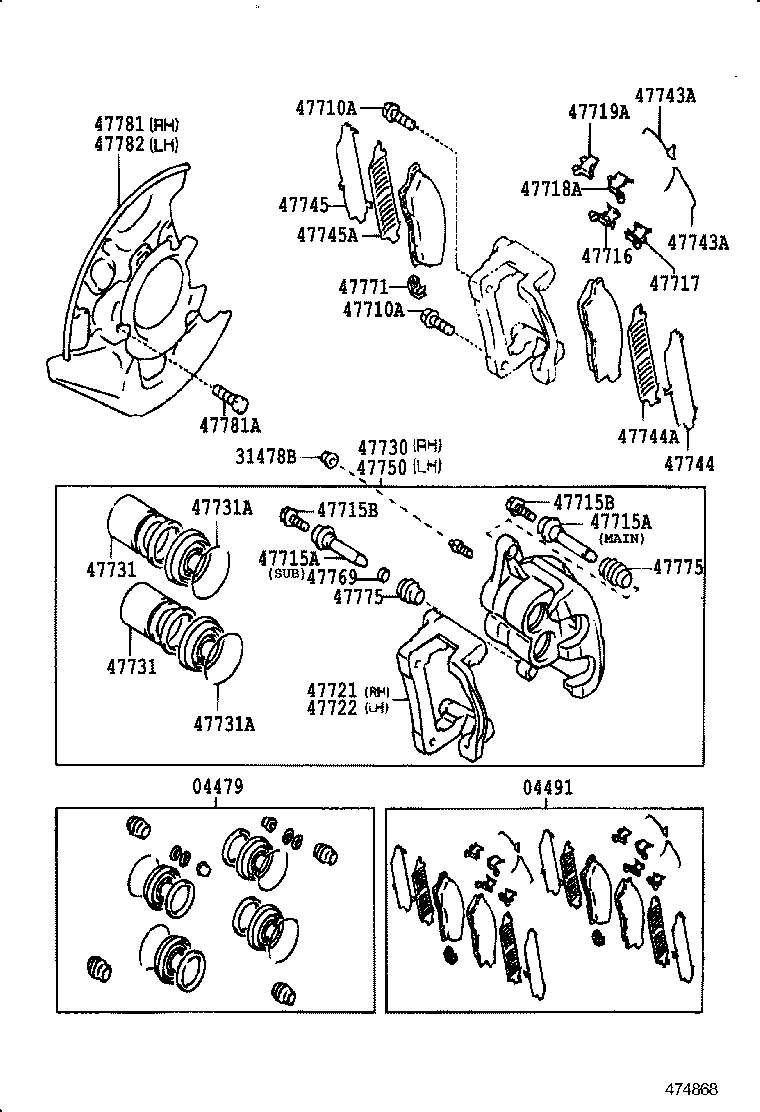 04465-17040 PAD KIT, DISC BRAKE, FRONT product image