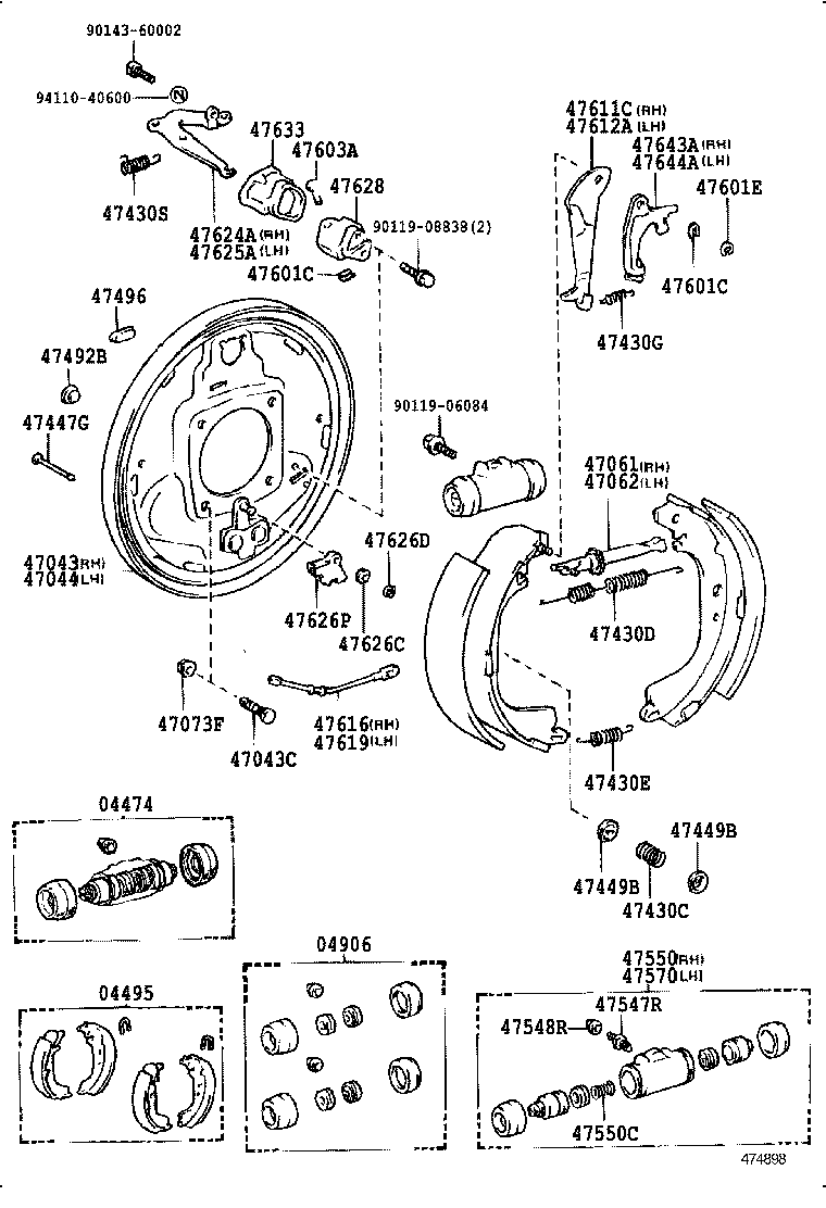 04495-26170 SHOE KIT, REAR BRAKE product image
