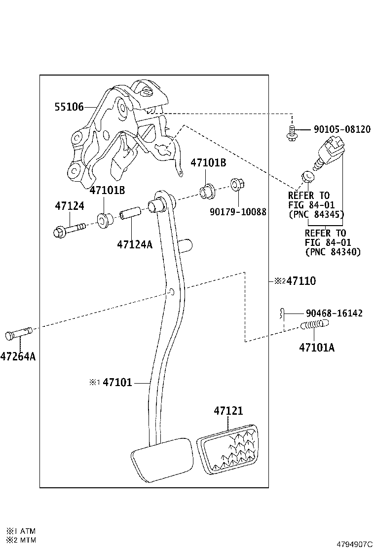 47101-52231 PEDAL SUB-ASSY, BRAKE product image