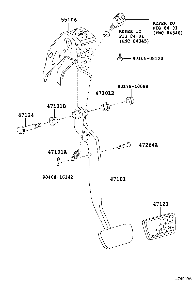 Toyota 91552-81055 SHAFT, BRAKE PEDAL
