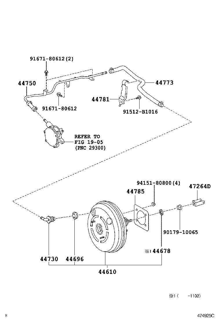 44750-53130 HOSE, VACUUM, NO.2 product image