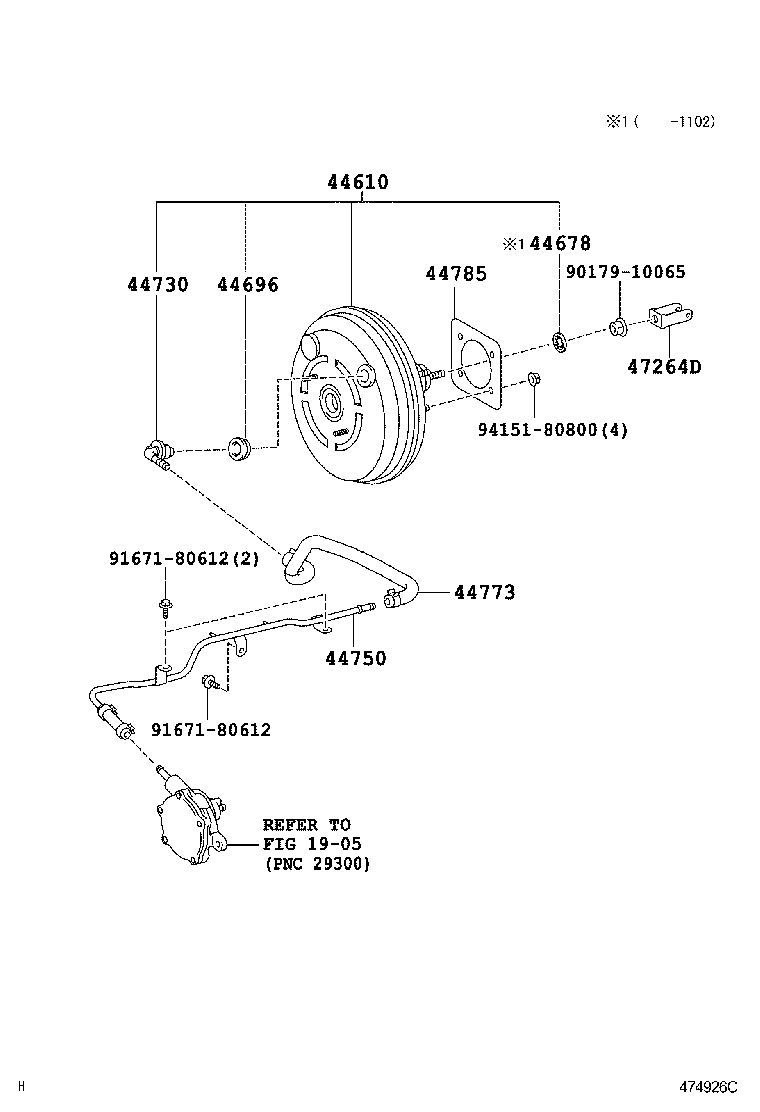 44750-53130 HOSE, VACUUM, NO.2 product image