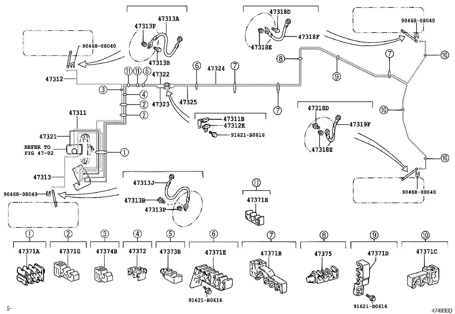 47311-53170 TUBE, FRONT BRAKE, NO.1 product image