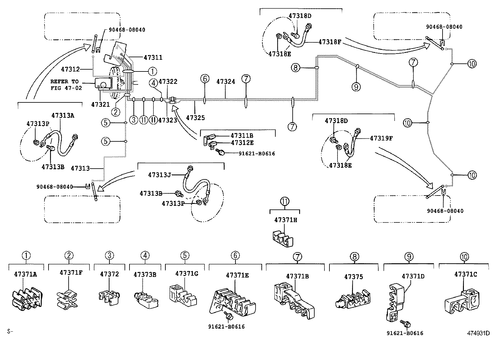 47311-53170 TUBE, FRONT BRAKE, NO.1 product image