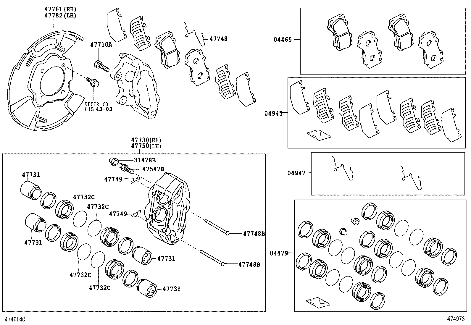 47730-35430 CYLINDER ASSY, FRONT DISC BRAKE, RH product image