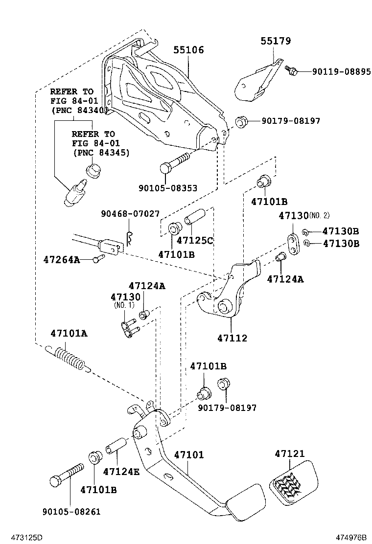 Toyota 47101-35420 PEDAL SUB-ASSY, BRAKE