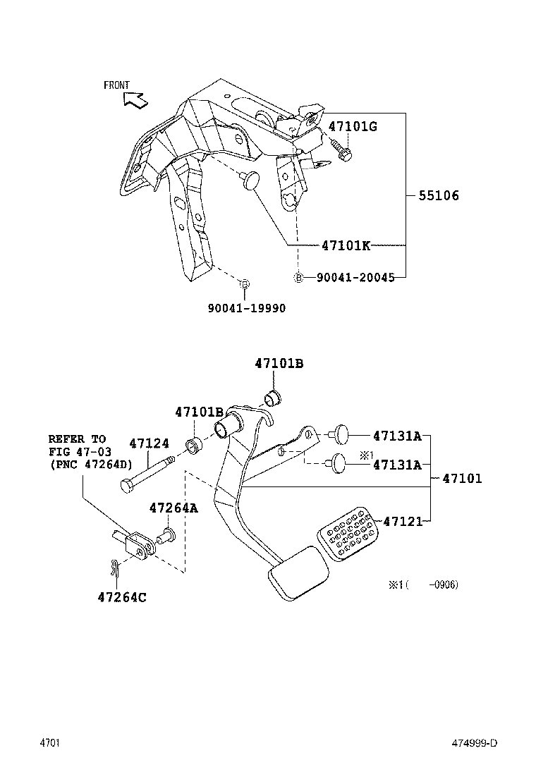 55106-B1091 SUPPORT SUB-ASSY, BRAKE PEDAL product image