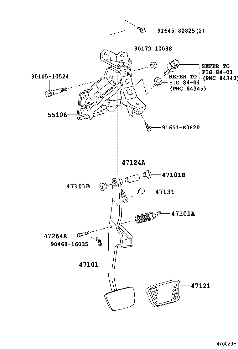 47101-33130 PEDAL SUB-ASSY, BRAKE product image