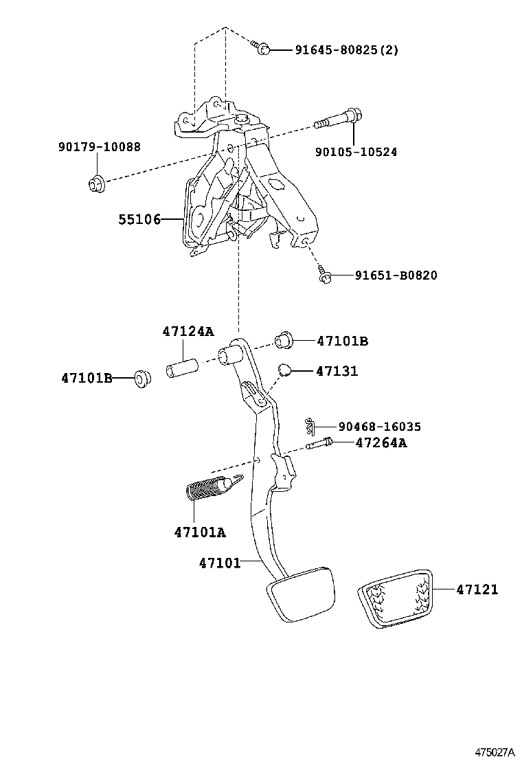 47101-06210 PEDAL SUB-ASSY, BRAKE product image