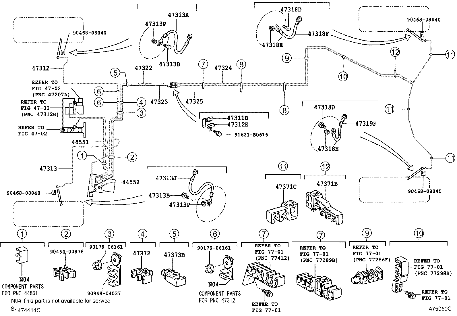 Toyota 47312-30640 TUBE, FRONT BRAKE, NO.2