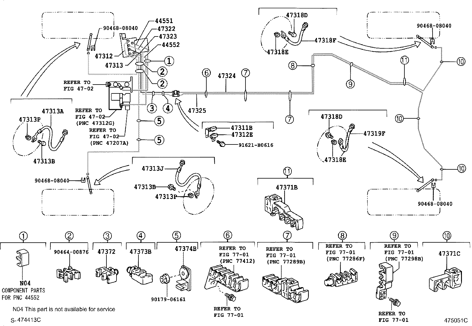 47312-30710 TUBE, FRONT BRAKE, NO.2 product image