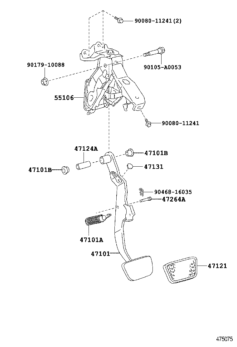 47101-06170 PEDAL SUB-ASSY, BRAKE product image