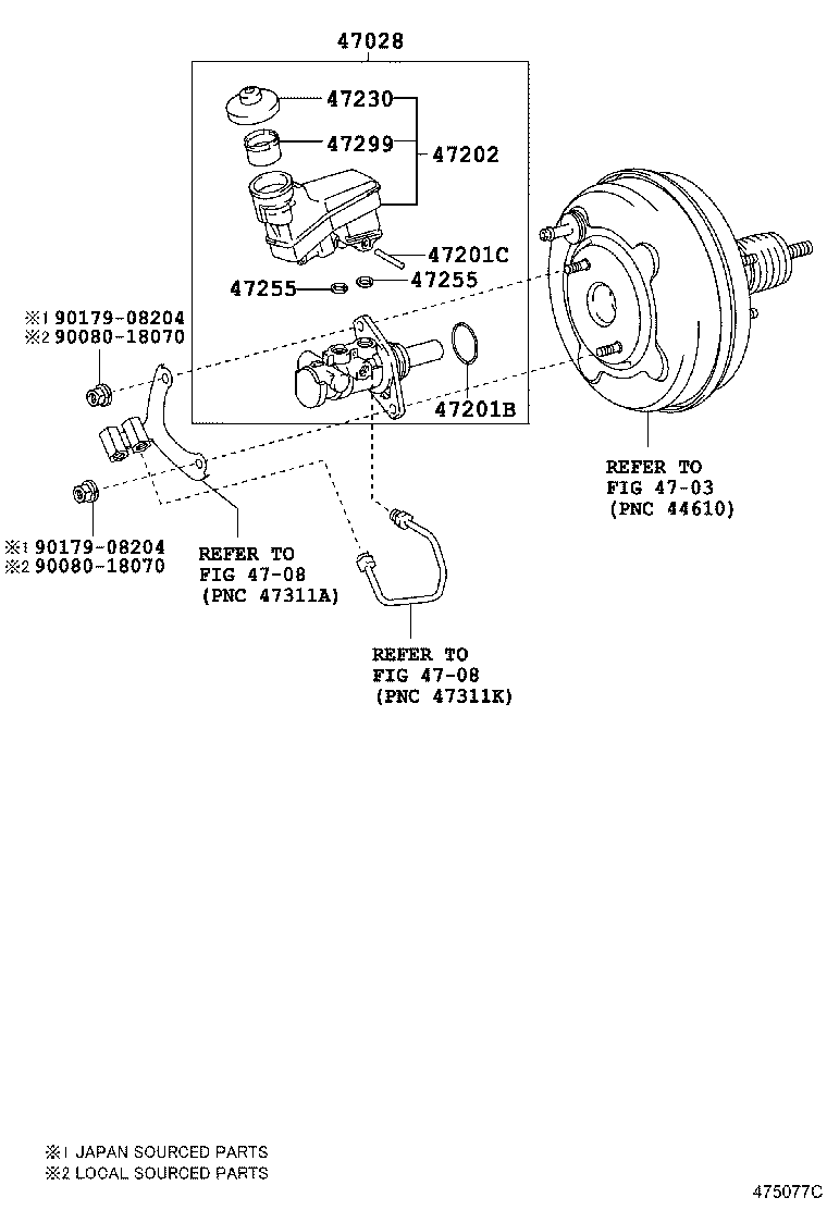 Toyota 47220-06230 RESERVOIR SUB-ASSY, BRAKE MASTER CYLINDER