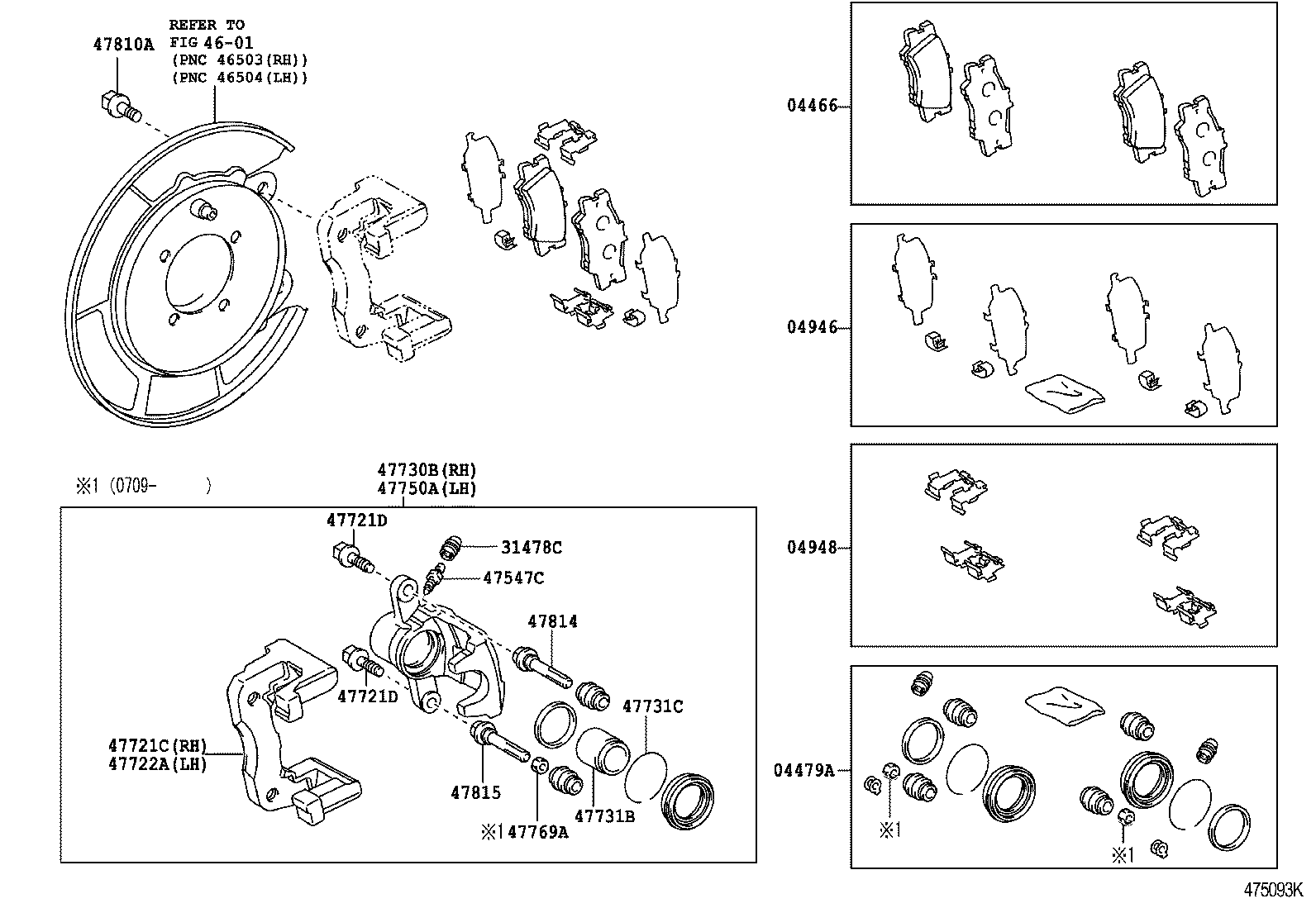 Toyota 47822-06053 MOUNTING, REAR DISC BRAKE CYLINDER, LH
