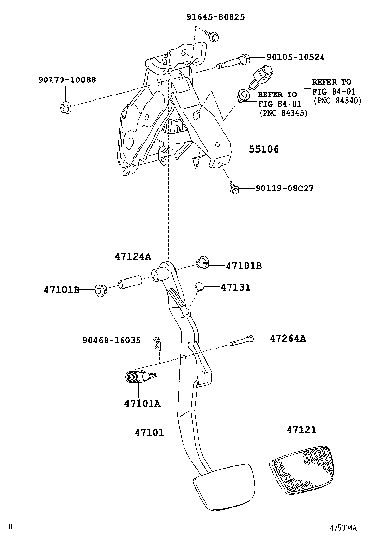 47106-33010 PEDAL SUB-ASSY, BRAKE product image
