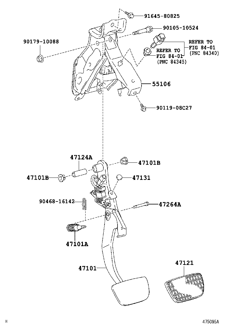 47106-33010 PEDAL SUB-ASSY, BRAKE product image