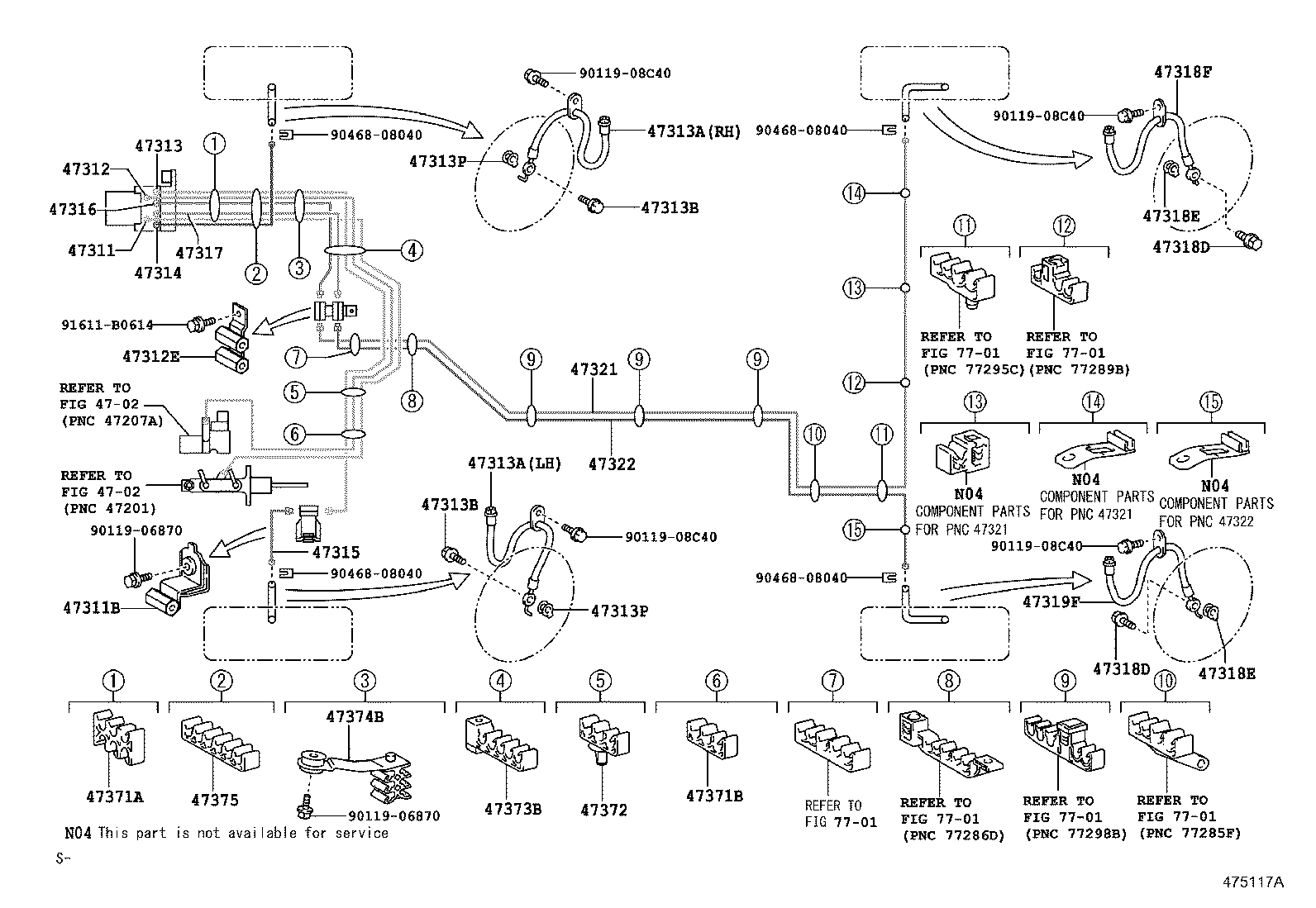 Toyota 90949-01D41 CLAMP, BRAKE TUBE, NO.2