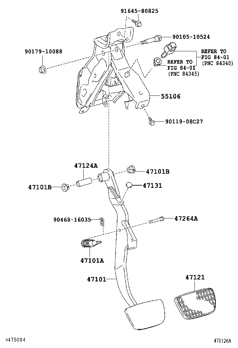 Toyota 47101-33100 PEDAL SUB-ASSY, BRAKE